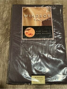Charcoal Gray Windsor Tablecloth Square 52x52 100% Polyester Stain Resistant